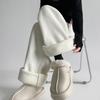 Fleece Thermal Casual Pants Women's Winter New Fashion Lazy Wind Loose Leggings Sports Wide-leg Pants