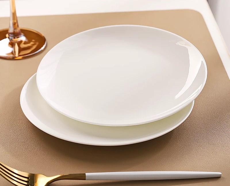 7 Inch, Plain White Bone China Kitchen Dishes, Ceramic Tableware, White Dishes for Restaurant, Dessert Plates, Microwave Safe
