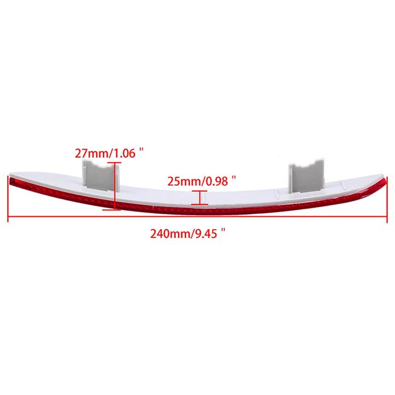 1 Pair Rear Bumper Reflector Light Red Lens Warning Strip Tail Marker For BMW 5 Series F10 F18 2010-2013