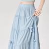 Comfortable Breathable Sweet and Gentle Butterfly Bow Skirt Summer High Waist Slimming Versatile Mid Length A-line Skirt