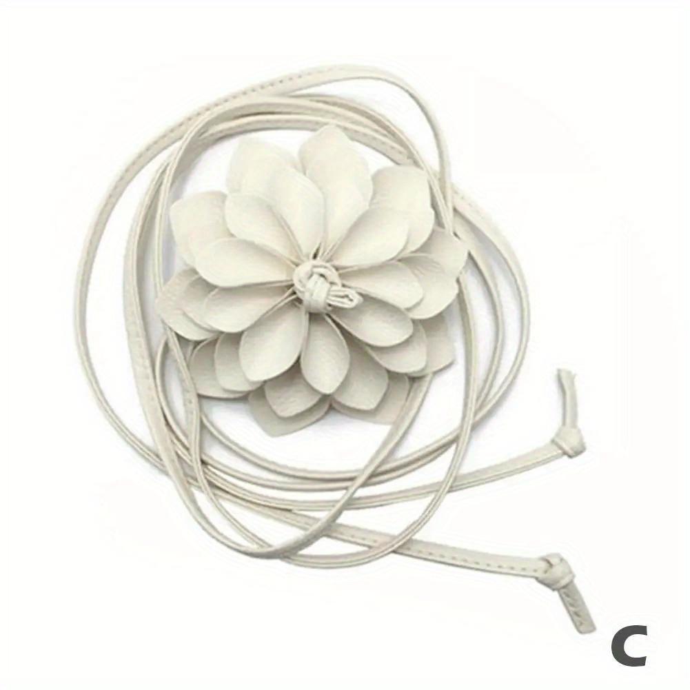 

Цветочная поясная цепочка женская, декоративная, с цветком, роскошные веревочные пояса, плетеный поясной ремень, пояс-косичка, богемные пояса для женщин 1pc белый