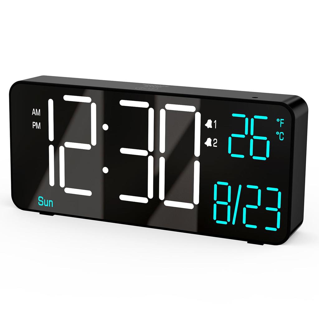 KOSUMOSU Digital Clock LED Clock Inch Bedroom Small Alarm Digital Clock with Auto of the or Indoor Temperature Living Room Desktop Table Clock Digital