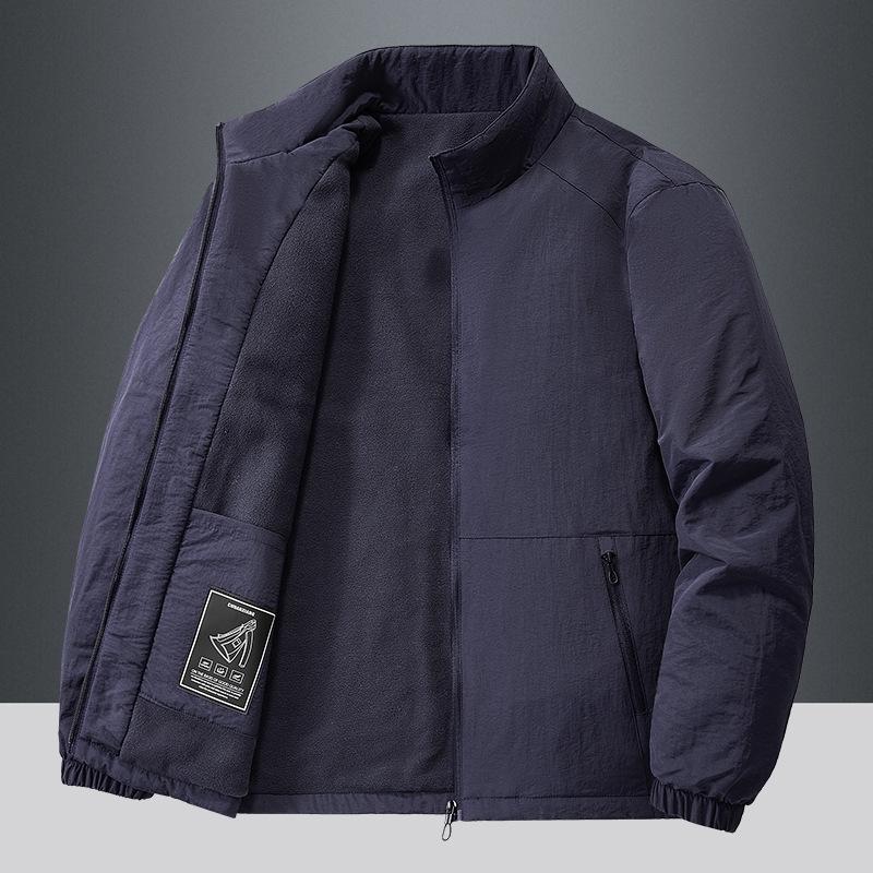 Men's Korean Style Casual Outdoor Sports Jacket - Velvet Thickened Coat, Model 8919.