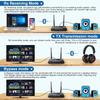 NFC 80m Bluetooth 5.0 Audio Transmitter Receiver Bypass AptX LL HD Wireless Adapter SPDIF AUX 3.5mm For PC TV Pair 2 Headphones