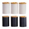 Kitchen Canister Set Tea Coffee Sugar Container Set with Bamboo Lids Food Storage Canisters for Counter for Tea Candy Coffee