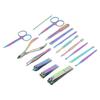 16Pcs Manicure Set High Sharpness Stainless Steel Color Coating Multifunction Nail Clipper Set for