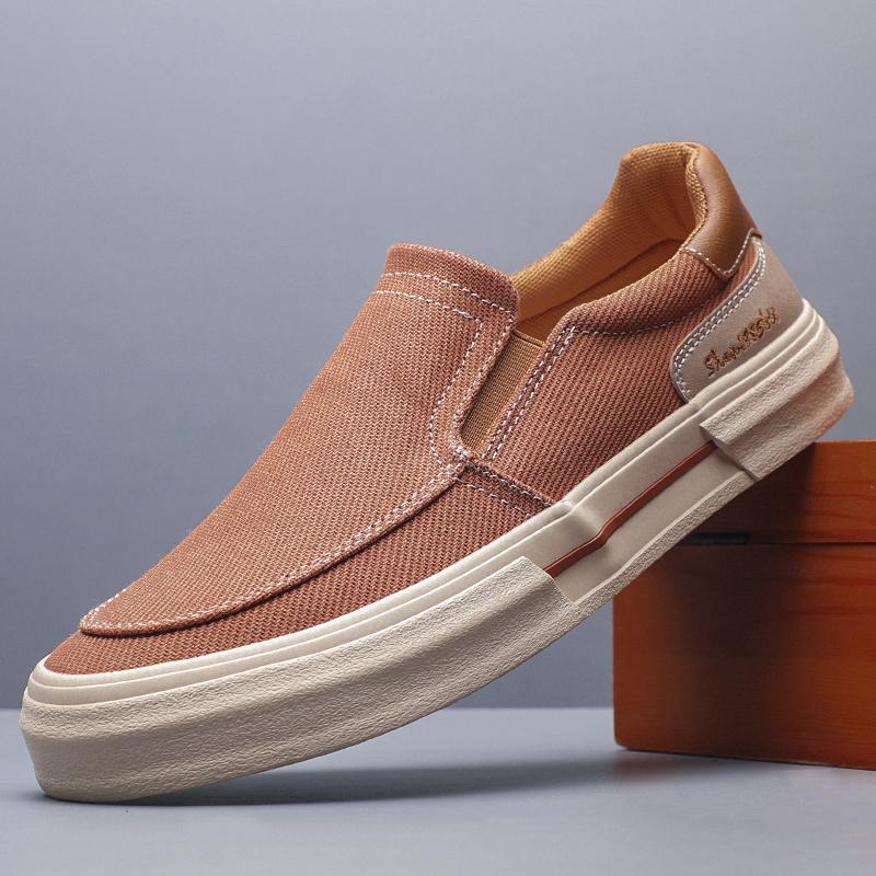 

Мода 2025 Новые Трендовые Мужские Повседневные Спортивные Туфли Корейская Версия Модные Кеды Холщовые Туфли Для Поездок Деним SS25803 44 коричневый