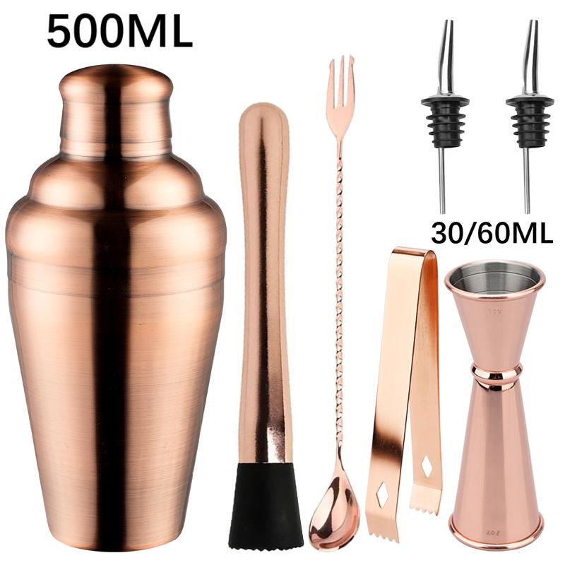 500Ml New Cocktail Shaker Set Stainless Steel Bartender Kit Professional Cocktail Mixer Wine Martini Shaker Party Bar Tools