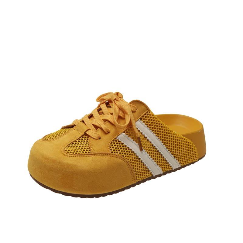 Baotou Half Slippers Women Wear New Spring Retro Comfortable Women's Platform Without Heels Lazy Shoes