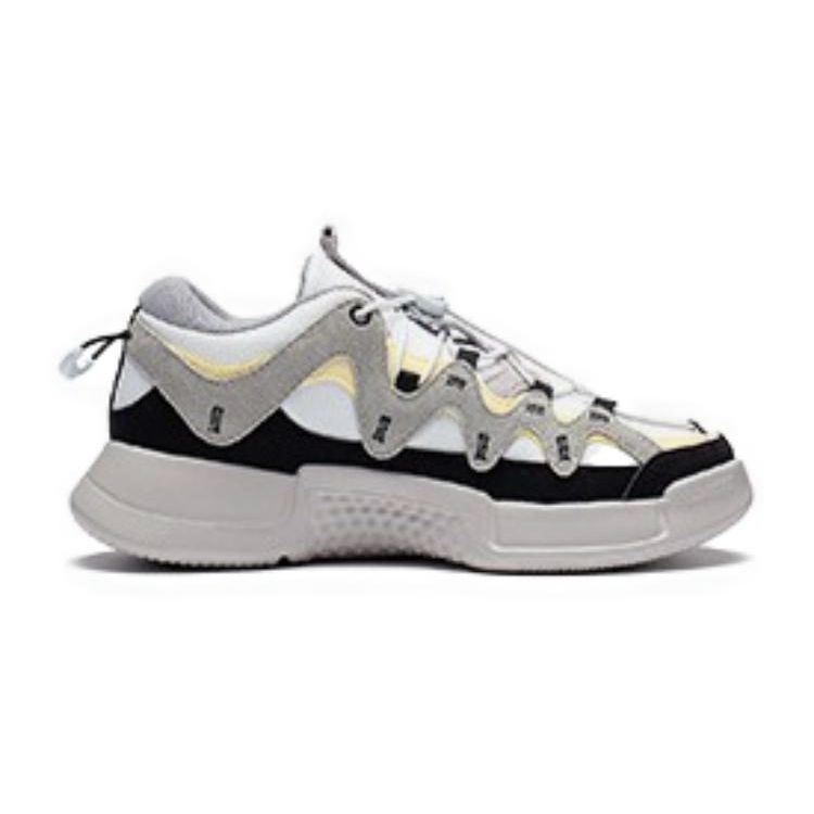 Li Ning Wade Wisdom Comfortable Versatile Kids Casual Shoes Kids Casual Shoes Off-White Black Gray-Green YKCS228-51