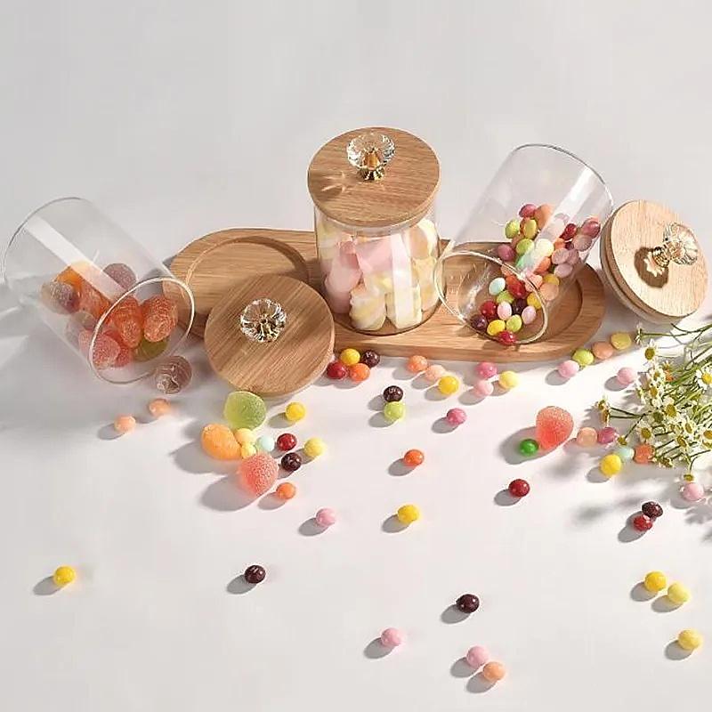 3pcs 400ml Glass Storage Cans for Rubber Band Candy Cans Suitable for Storing Household Daily Necessities Snacks and Seasonings