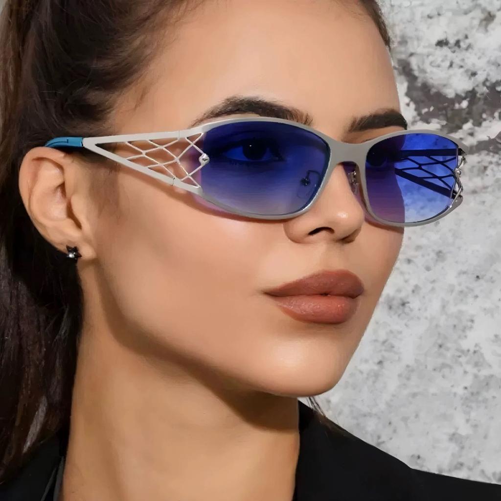 Metal Net Sunglasses Women For Men Vintage Sun Glasses Steampunk Popular Outdoor Travel Luxury Brand Designer Eyewear Uv400