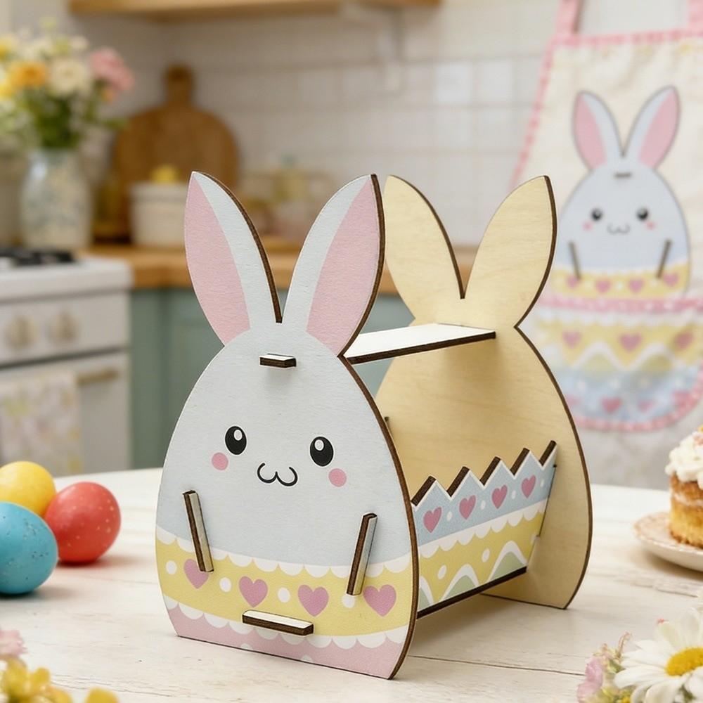 DIY Bemalbarer Osterhasenkorb Halboffener Rahmen Süßigkeiten-Aufbewahrungskorb Hasen-Dekorbox Ostereiersuche