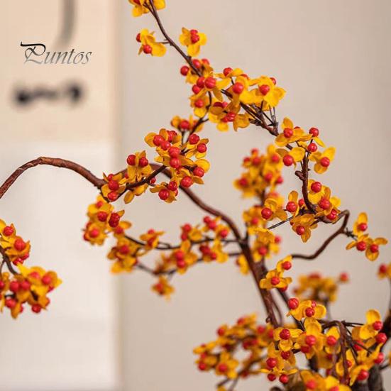 Fall Wedding Table Decoration Long Artificial Bittersweet Branches, Berry Stems for Vase, Faux Plants Fade Resistant Flowers Branches Thanksgiving