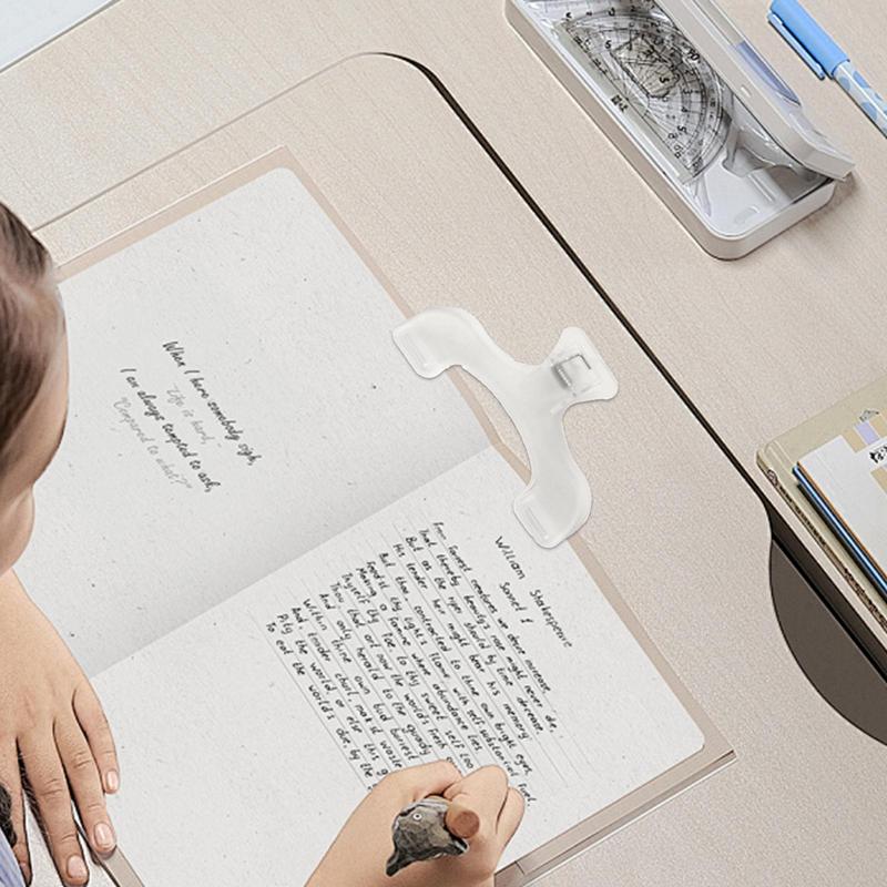 50 Pcs Transparent Plastic Book Clip Simple Reading Aid Fixed Book Holder Bookmarks Creative Design Practical Note Holder