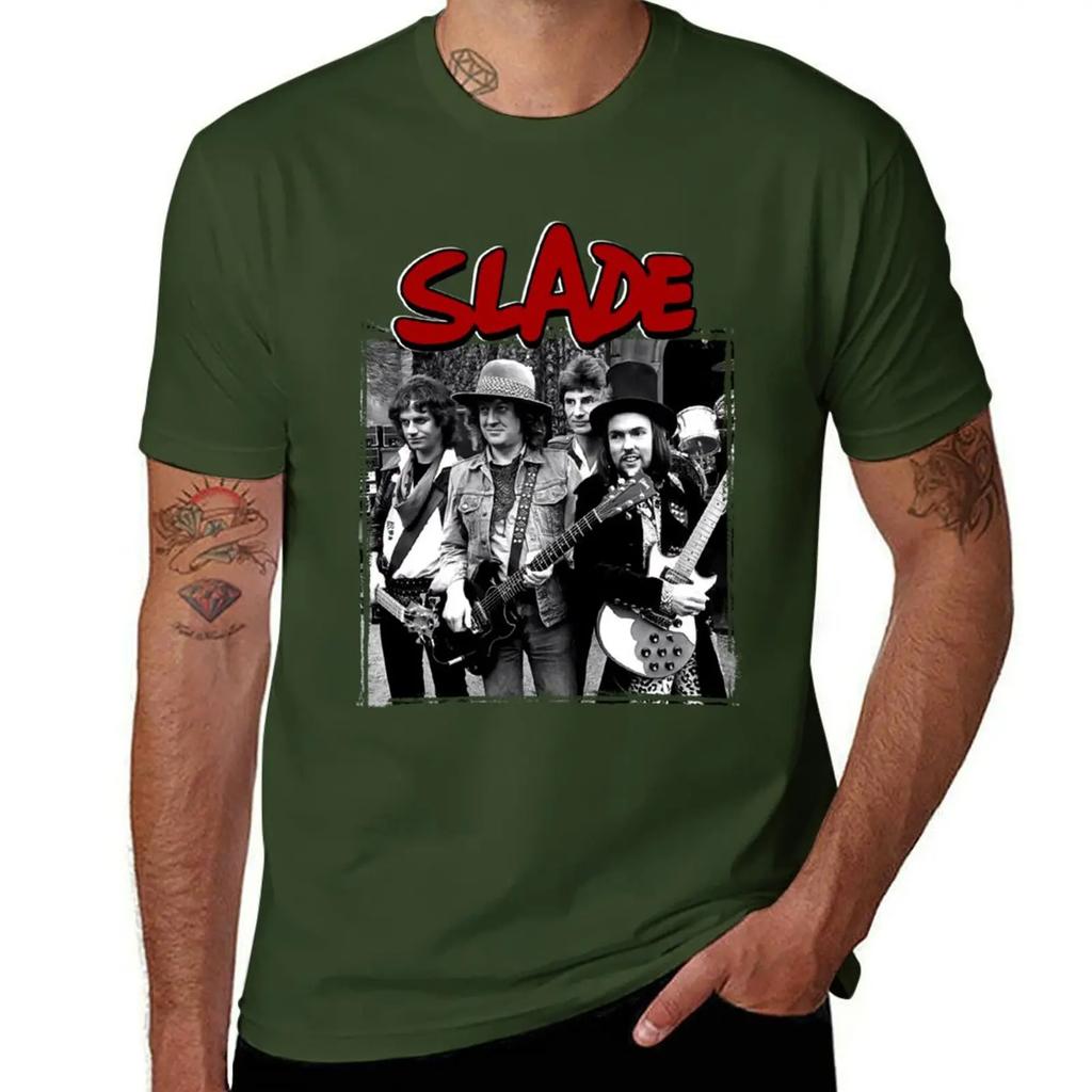 Slade Band Glam Rock TShirt hippie clothes customizeds summer top men clothings 2025 new model