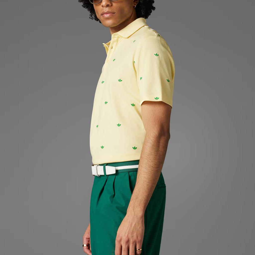 Adidas Originals Trefoil SS25 Golf Series Fashion Comfortable Versatile Short Sleeve Polo Shirt Men tops Light-Yellow JM8257