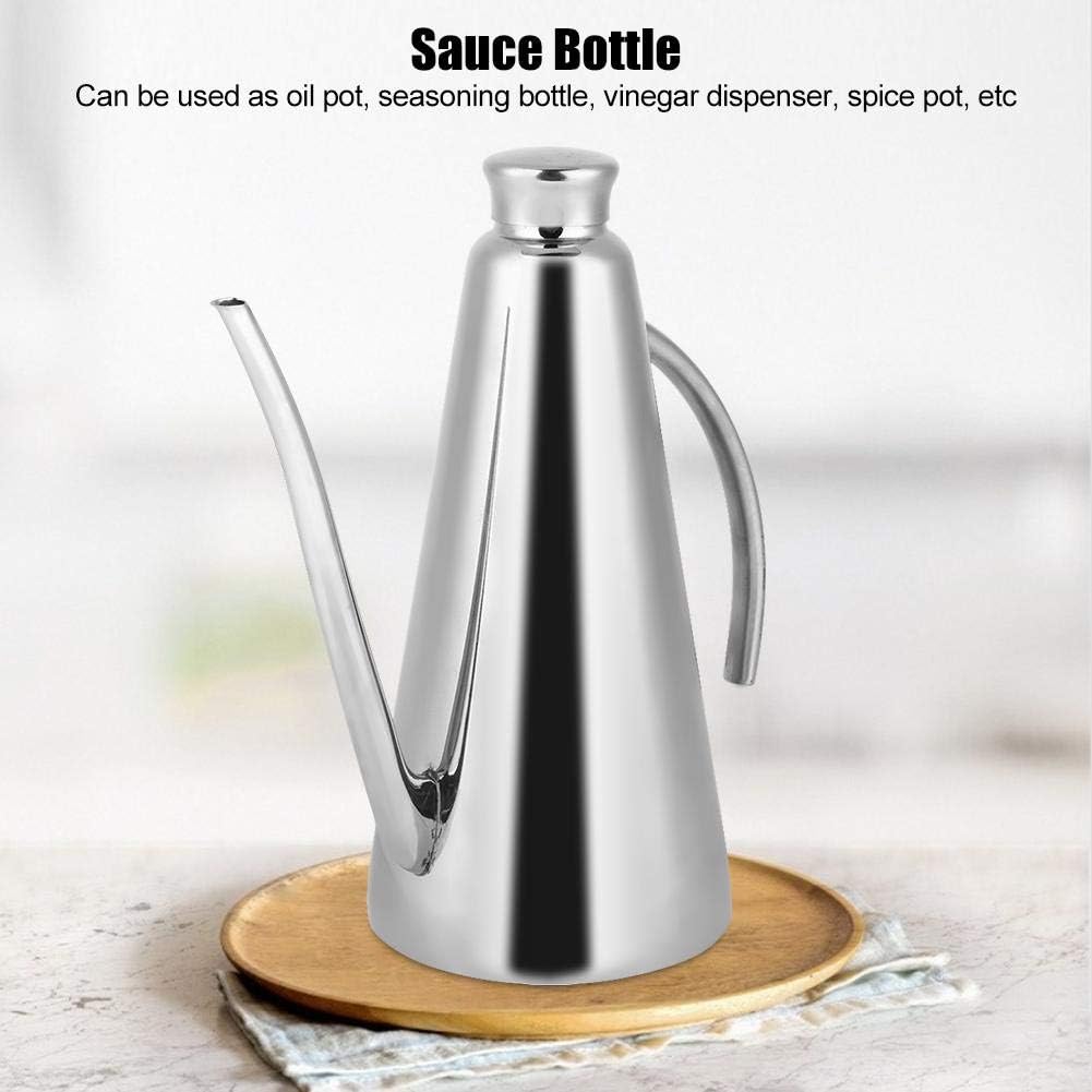 Oil Bottle Dispenser Household Large Capacity Stainless Steel Olive Oil Pot Dispenser Sauce Vinegar Bottle Pot (850ml/28.74oz)