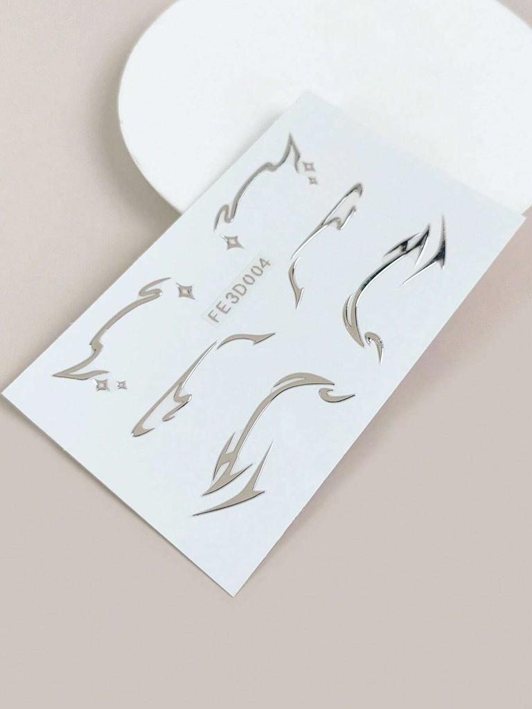 1pc 3D Metallic Face & Eye Stickers, Waterproof Eyeliner Tattoo for Halloween, Festival & Stage Makeup