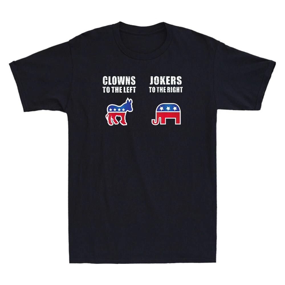 Libertarian Clowns To The Left Jokers To The Right Funny Quote Retro Men T-Shirt XL