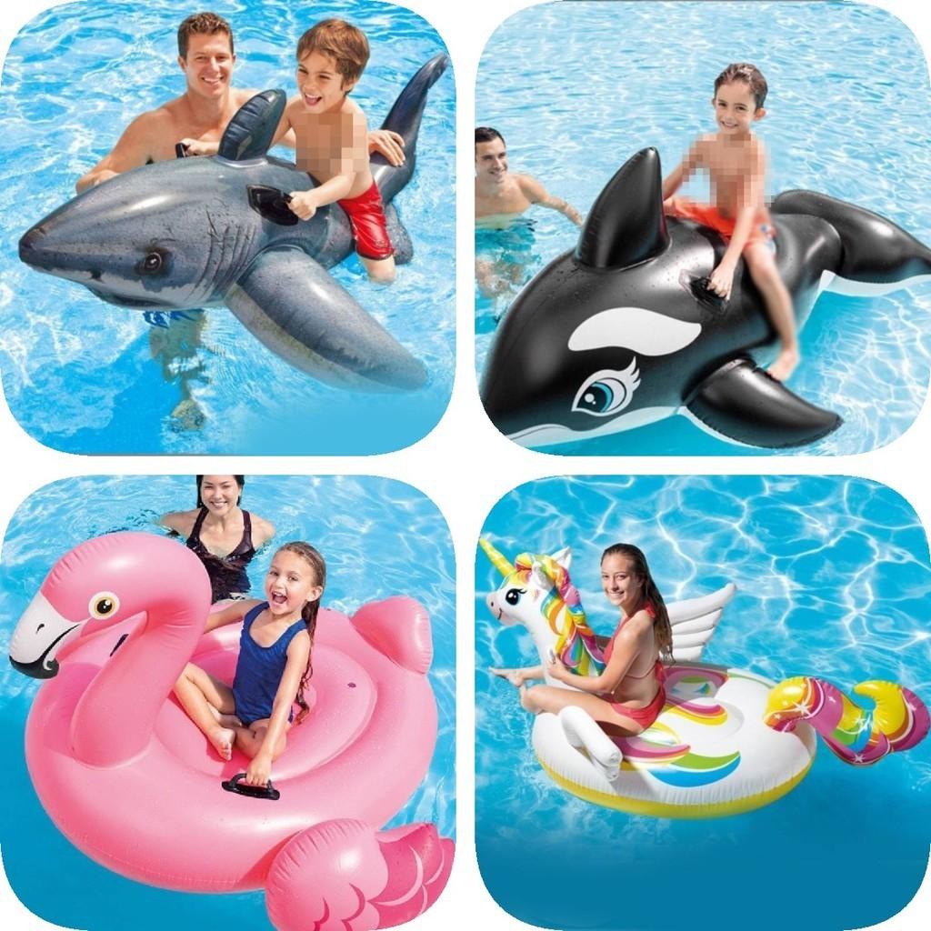 Intex Pvc Inflatable Ride-on Animal Swim Floats For Kids And Adults With Fun Designs