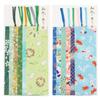 Kawasumi Washi Yuzen Washi Bookmarks In Green with Summer Pattern Stencil-Dyed (6 Sheets)