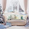 Christmas Pillowcase 20in X 20in 4-piece Set Family Farmhouse Decoration (Tree Snowman Dwarf Deer) Blue