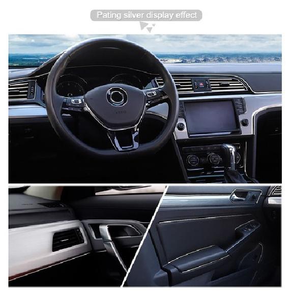 Car Trim Moulding Strip Silver Interior Decorative Line DIY 5M(16.4ft) Universal