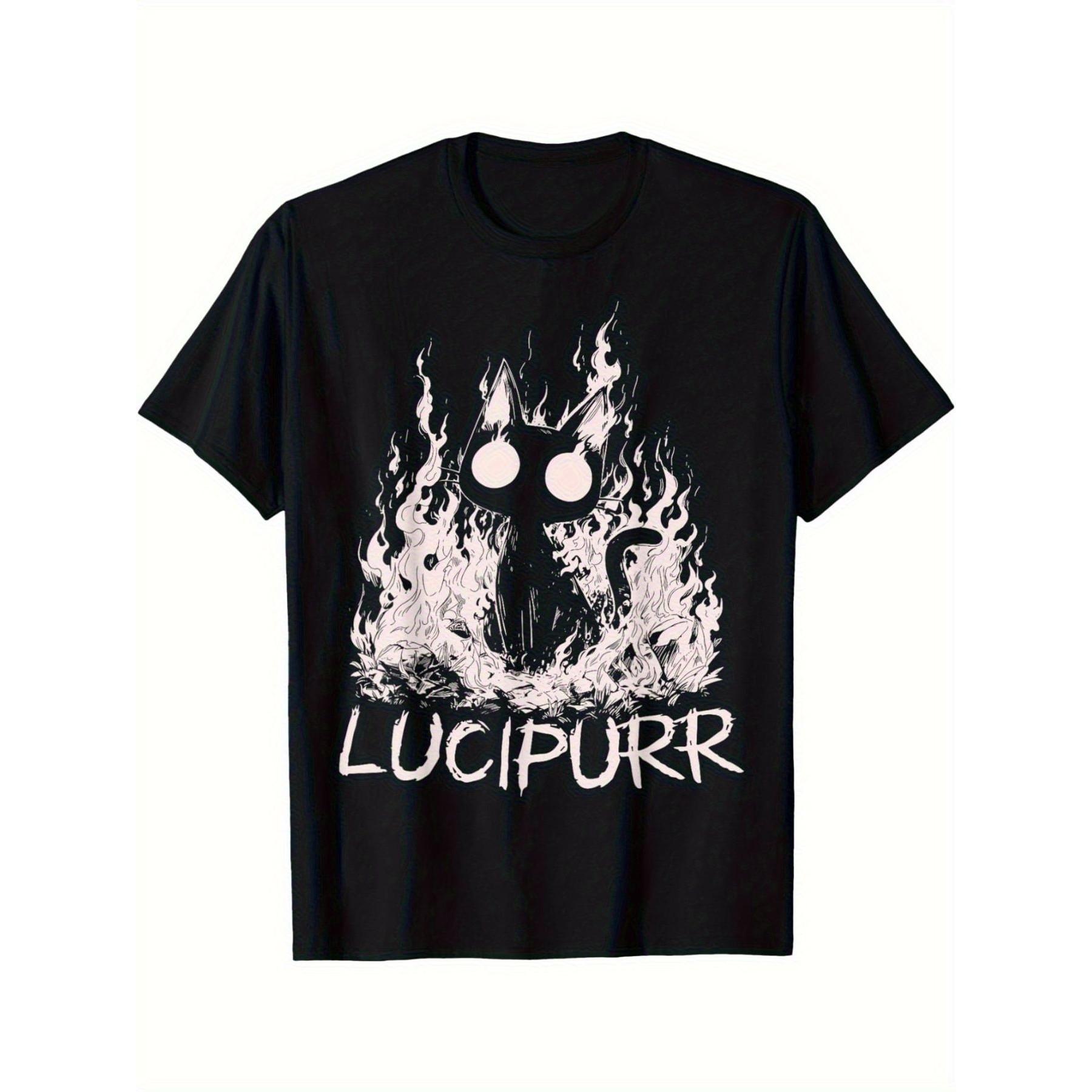 

Cat Graphic Tee Dark Style Short Sleeve T-Shirt Casual Wear Trip Tops - Men s Summer Cotton Graphic Tee 5XL різнокольоровий