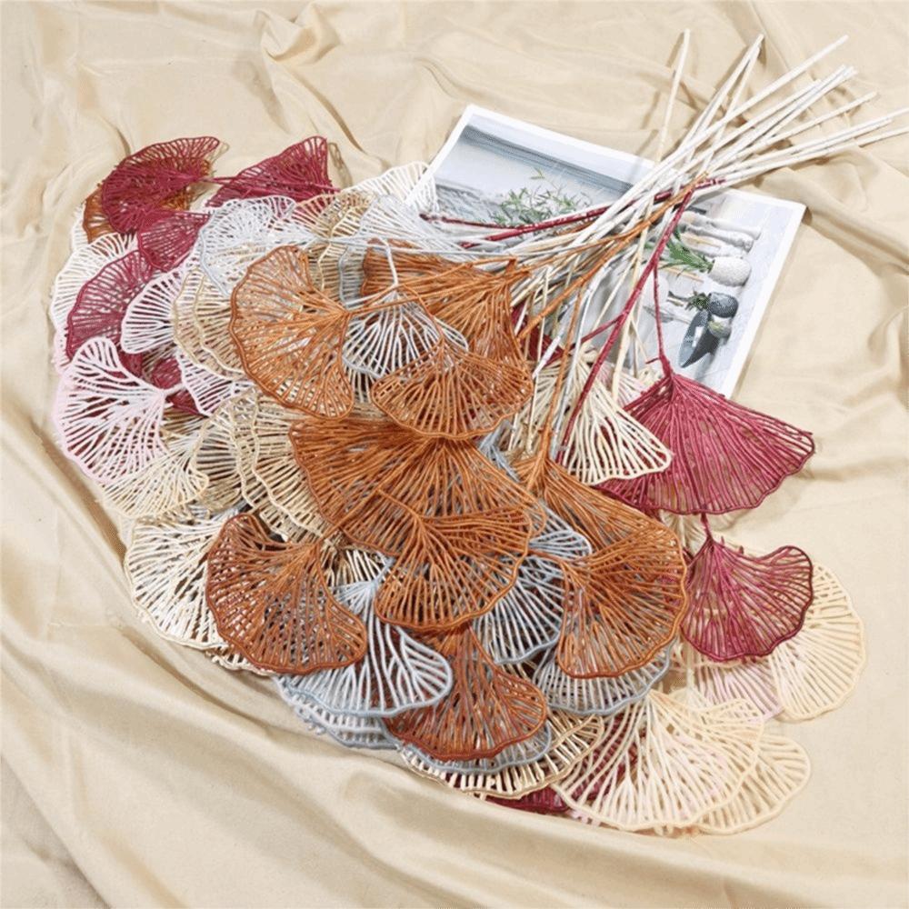 Wedding Shop Decor 3-pronged Persian Leaves Ginkgo Leaf Fake Flowers Party Supplies Fan Leaf