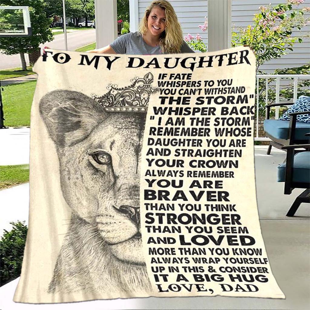 Mé dceři od mámy Dopis Tištěné přikrývky Fleecové přikrývky Dárky k narozeninám Valentýn Přikrývky k svátku