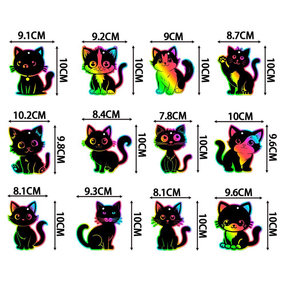 Diy Scratch Cat Card Party Decor With Colorful Hanging For Celebration Birthday