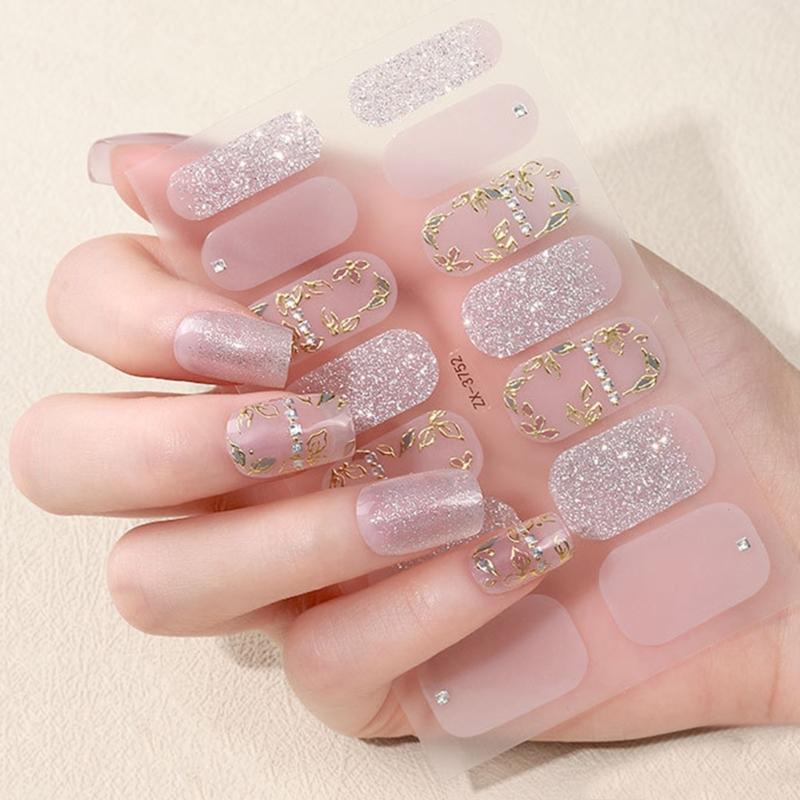 14 Pezzi Wrap per Unghie Strisce per Unghie da Donna Adesivo per Unghie Adesivo Gel per Unghie Adesivo Manicure per Unghie delle Dita