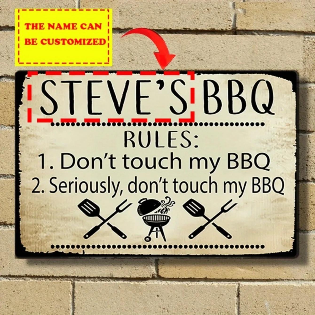 Customizable Vintage BBQ Sign Metal Outdoor Patio Decor