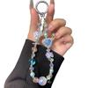 Phone Chain with Rhinestones, Colorful Heart Phone Chain Strap, Wrist Strap, Handmade Crystal Beaded DIY Flower Chain