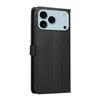 For iPhone 17 Pro Max Case Splicing Imprinted Rhombus Leather Phone Cover with Wrist Strap