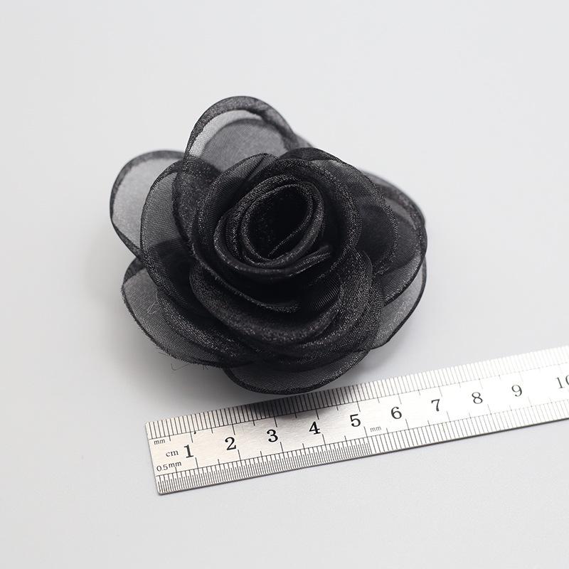 Hand-sewn Floral Camellia 3D Applique Brooch Patch for Clothing Decoration