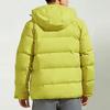 Li Ning Fitness Series Solid Color Three-Dimensional Cut Water-Resistant Short Hooded Down Jacket Men Jacket Green AYMR017-9