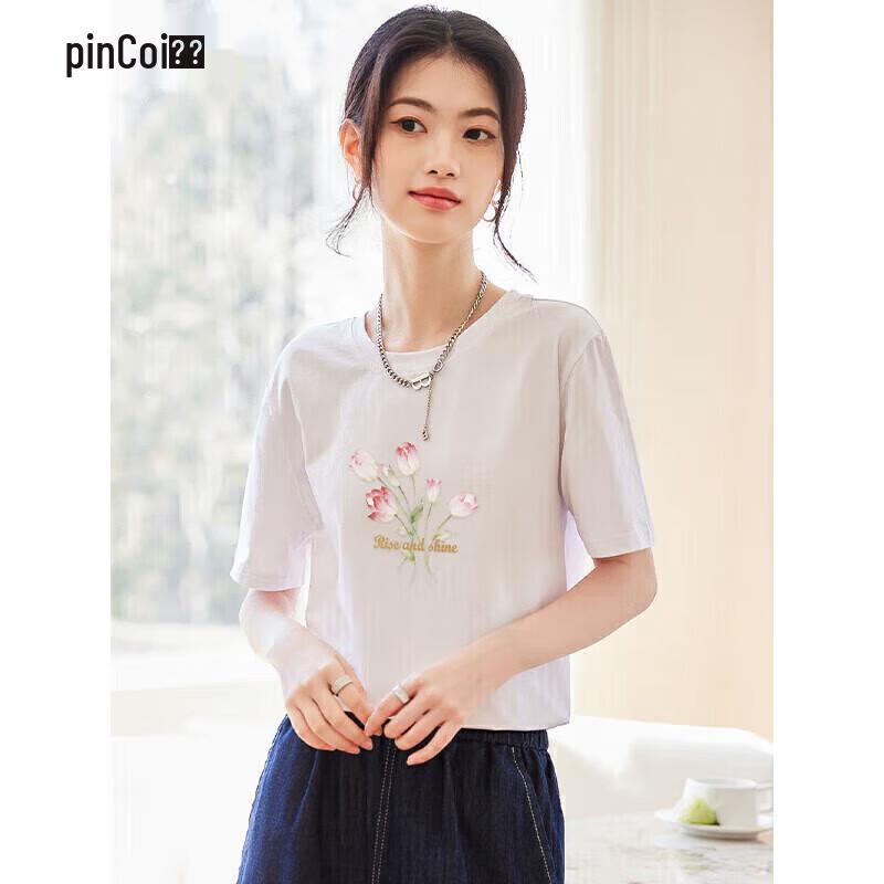 PinCai Women s Floral Print Short Sleeve T-Shirt M