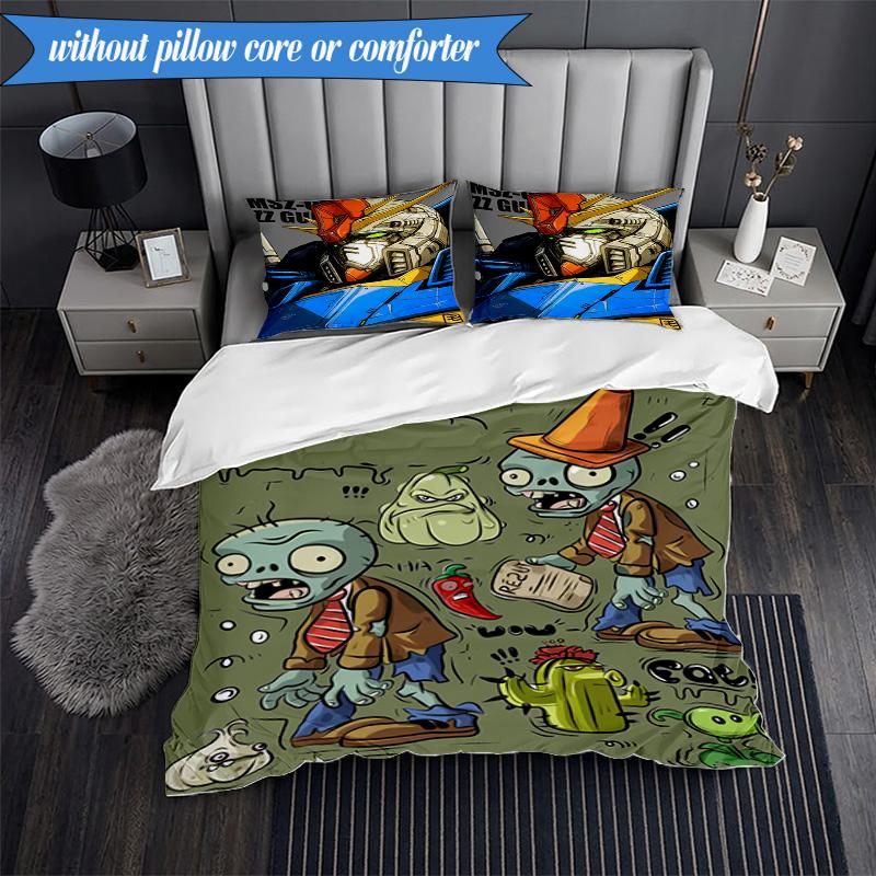 Vibrant Battle Zombies 3pcs K-pop music group Bedding set,Ideal for Bedroom, Dormitory,Including Duvet Cover And 2pcs Pillowcases,Fan gifts