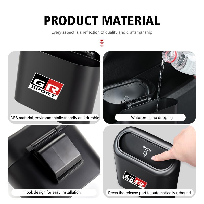 Car Hanging Trash Bin Storage Box Auto Accessories For Toyota GR Yaris WKSH8 Corolla Prius Aqua Vios Mirai Hilux Auris CHR