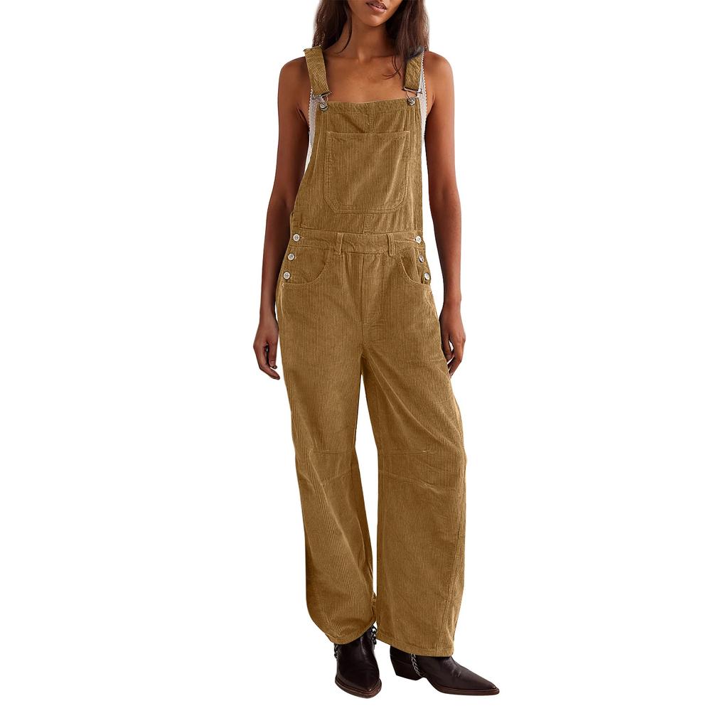 Spring and Autumn Corduroy Overalls Overalls Women's Fashion Loose Connection Body Pants Women