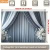 Grey Drape Backdrop with White Flowers for Wedding, Reception and Ceremony