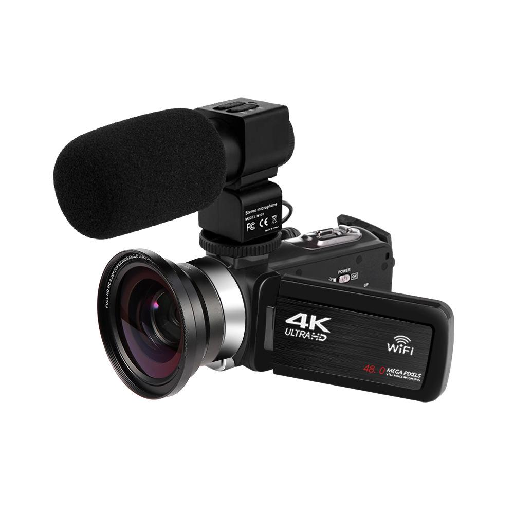 4K Digital Camcorder with WiFi Remote, 3.0-inch Touchscreen & Green Screen for Live Streaming.