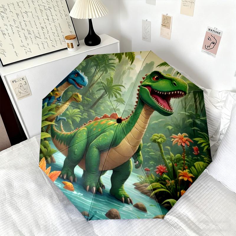 1PC Dinosaur Adventure Jungle Automatic Umbrella - Suitable Travel Outdoor Portable Umbrella Birthday Gift Daily Essentials