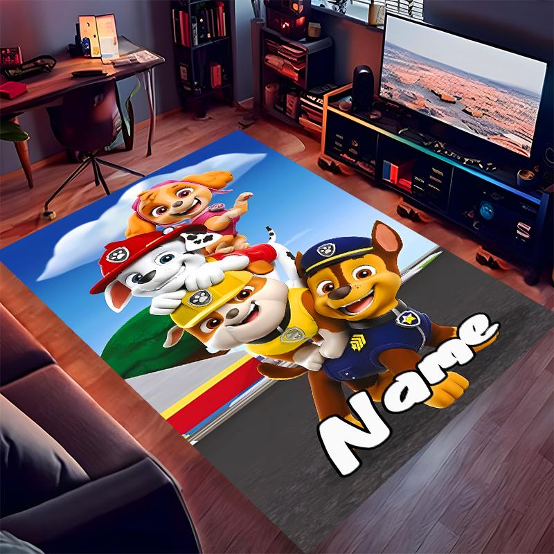 Custom personalization Paw Patrol Print Area Rug - Soft, Washable Non-Slip Indoor Mat,Living Room,Home&Office Decorative Rug