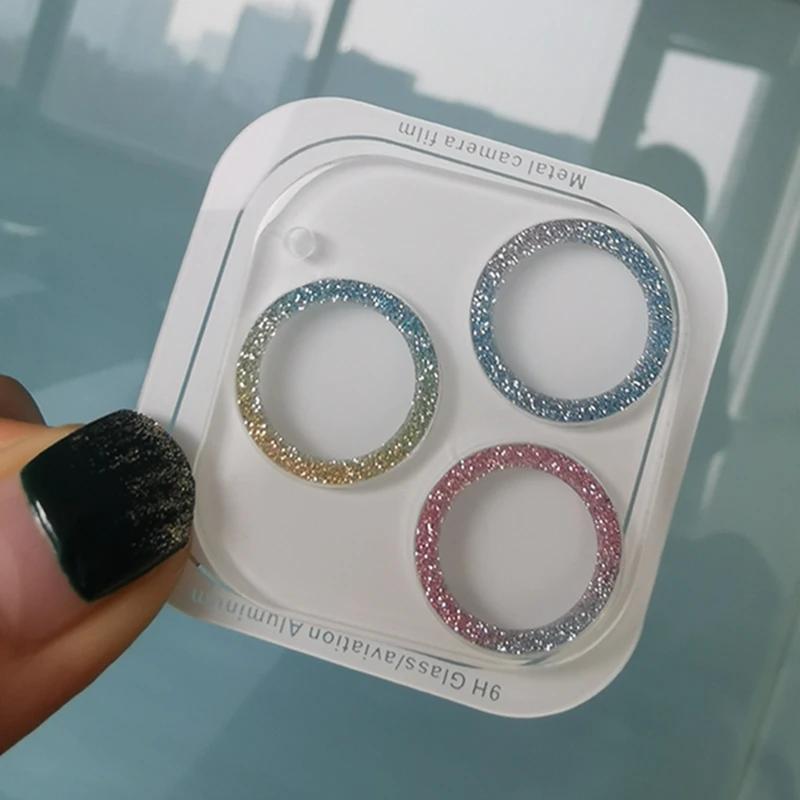 

Модная блестящая защитная пленка для камеры iPhone 14 15 13 12 Pro Max Plus, прозрачная защитная стеклянная крышка для объектива For iPhone 15 pro max разноцветный