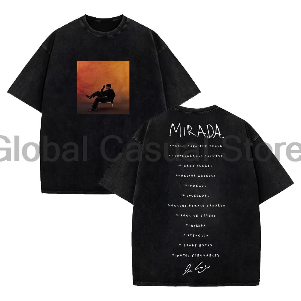 

Ivan Cornejo Mirada Album Tshirt 2024 North America Tour Short Sleeve Cotton Washed Tee Women Unisex Streetwear Tops M