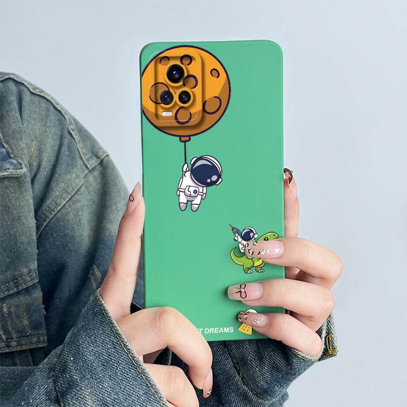 For Vivo V20 Phone Case Cute Astronaut Soft Silicone Lens Protective Back Cover for VivoV20 V2024 V2025 Coque Vivo v 20 Shells