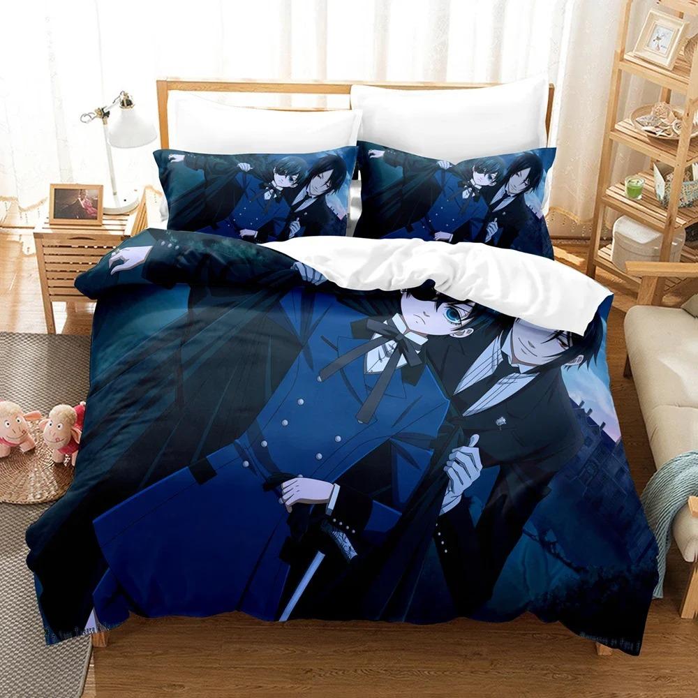 Fashion 3D Design The Black Butler Bedding Sets Comforter Cover Package With Pillowcase Single Size Full Queen Dimension King Dimension Bedclothes Bed